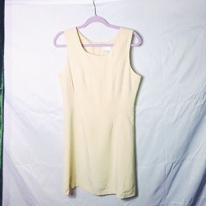 100% silk vintage express dress butter yellow.